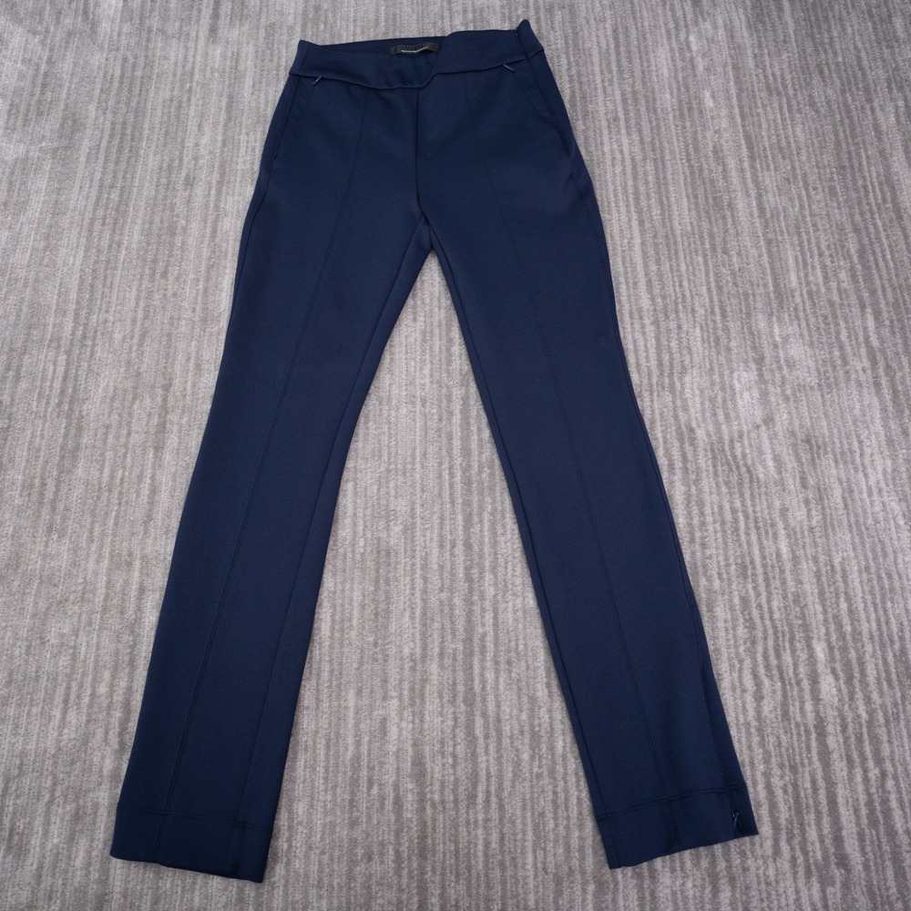White House Black Market Pants Womens 2 Blue Excellent Side Zip Ankle Trousers